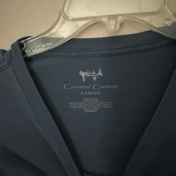 Coastal Cotton Men's Long Sleeve Tee - Midnight Blue - Picture 2 of 3